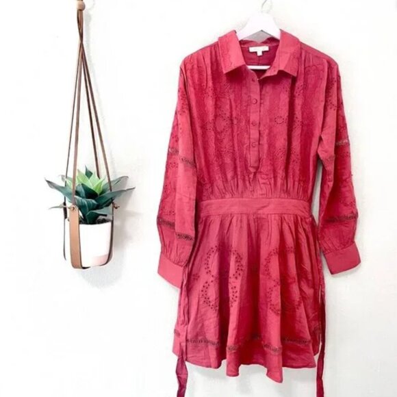 NWT Guess Long Sleeve Allie Dress Sonoran Red Size M - Picture 1 of 5